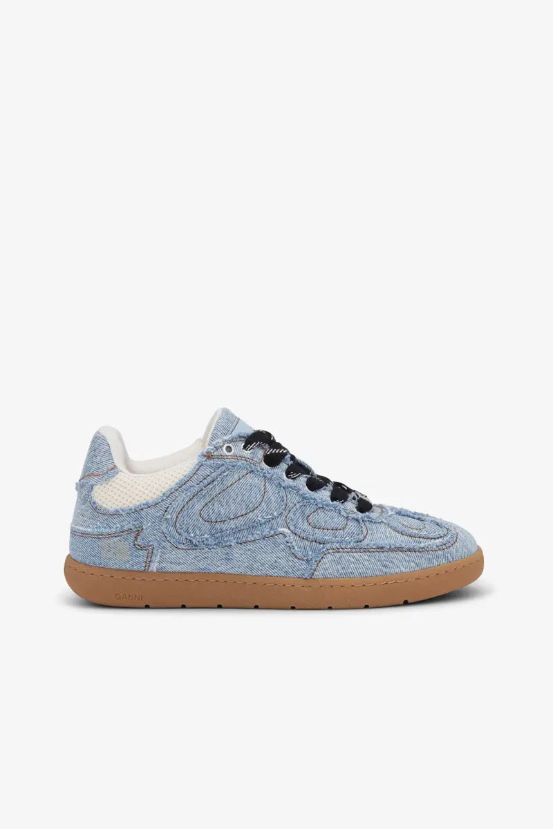 08 Denim Raw Edge Sneakers