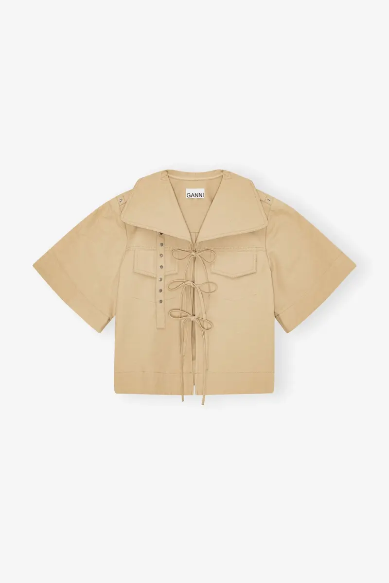 Beige Stretch Cotton Blouse Beige Stretch Cotton Blouse