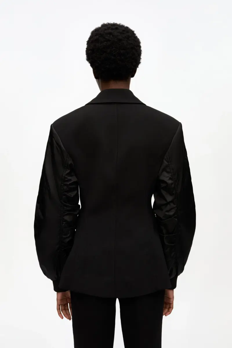 Black Bonded Crepe Mix Jacket Black Bonded Crepe Mix Jacket
