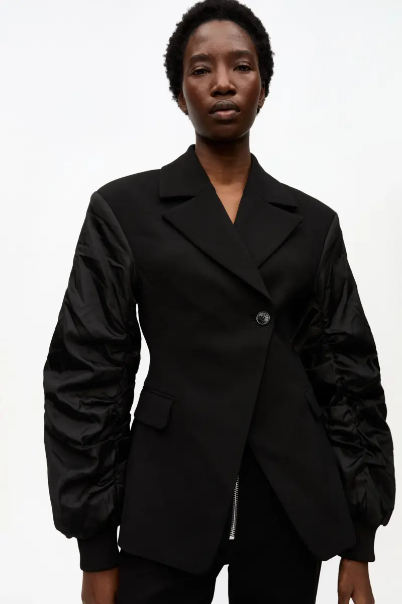 Black Bonded Crepe Mix Jacket Black Bonded Crepe Mix Jacket