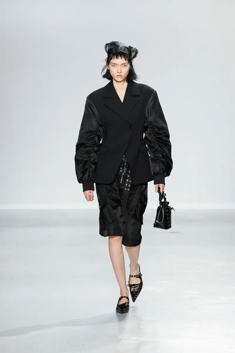 Black Bonded Crepe Mix Jacket Black Bonded Crepe Mix Jacket