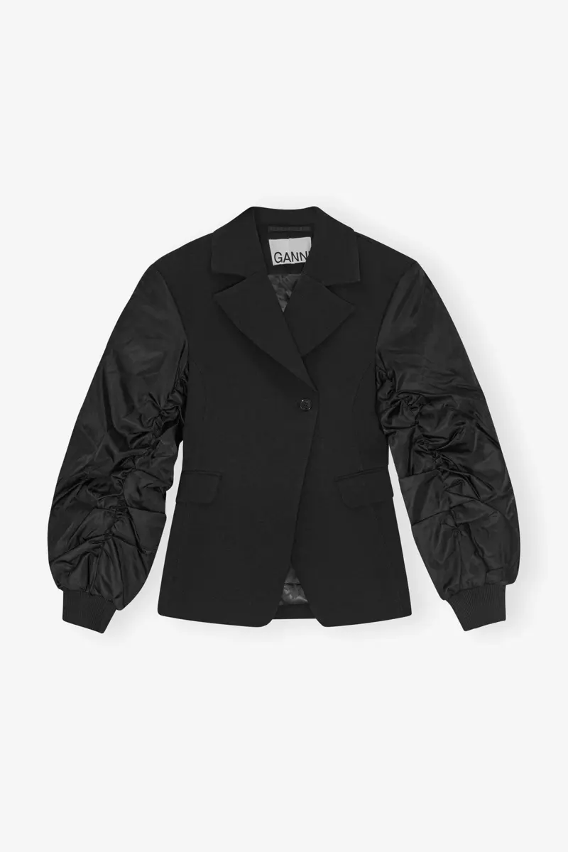 Black Bonded Crepe Mix Jacket Black Bonded Crepe Mix Jacket