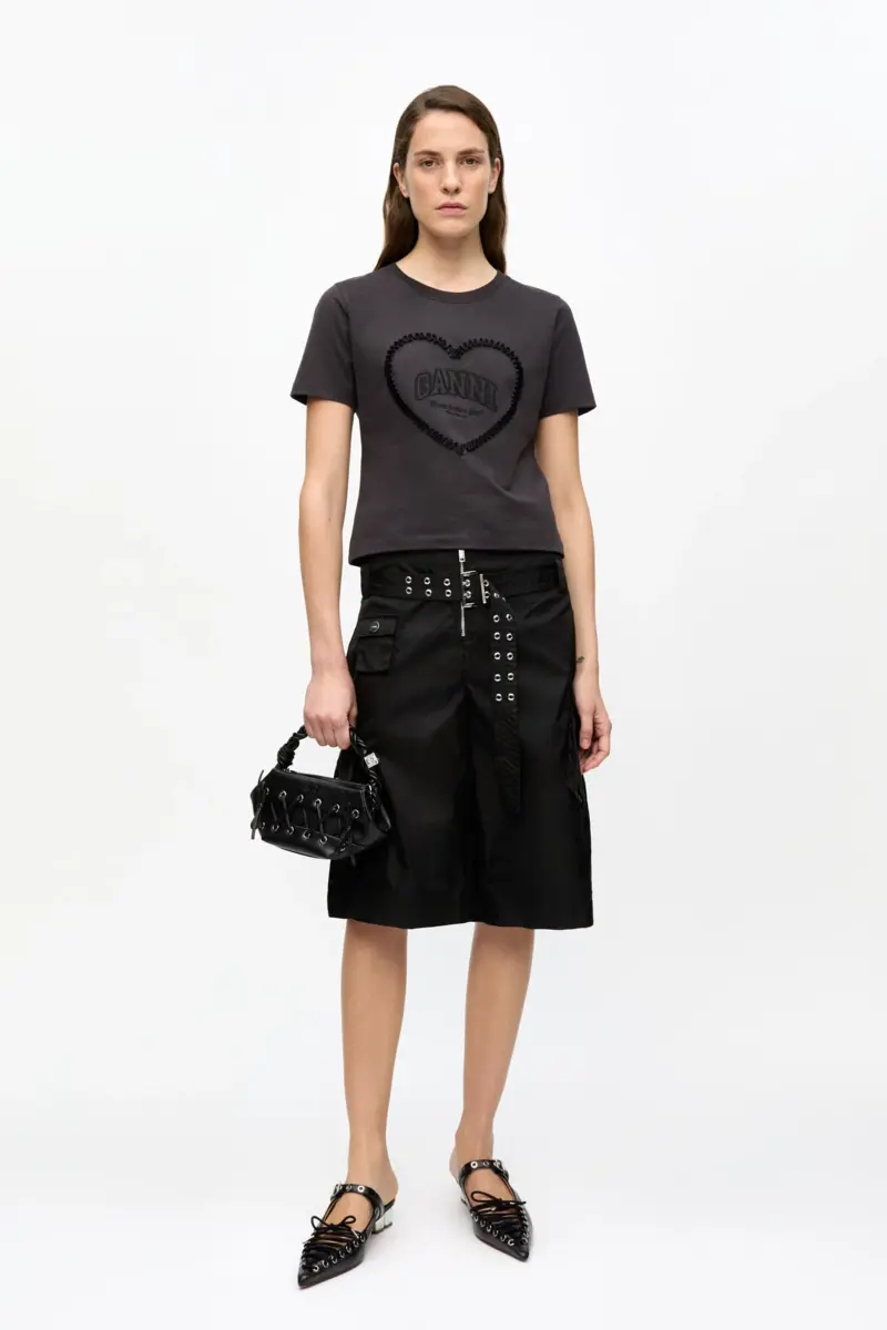 Black Duchesse Nylon Pocket Shorts