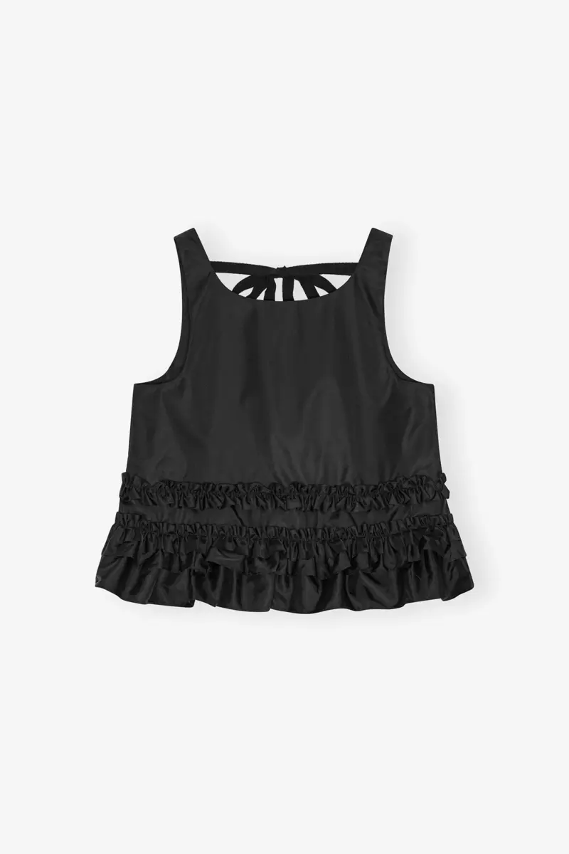 Black Duchesse Nylon Frill Top
