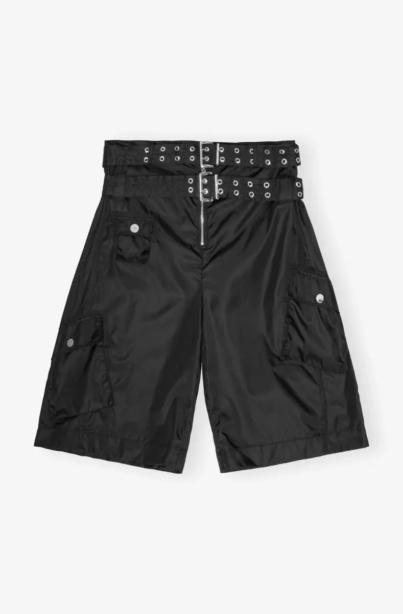 Black Duchesse Nylon Pocket Shorts Black Duchesse Nylon Pocket Shorts