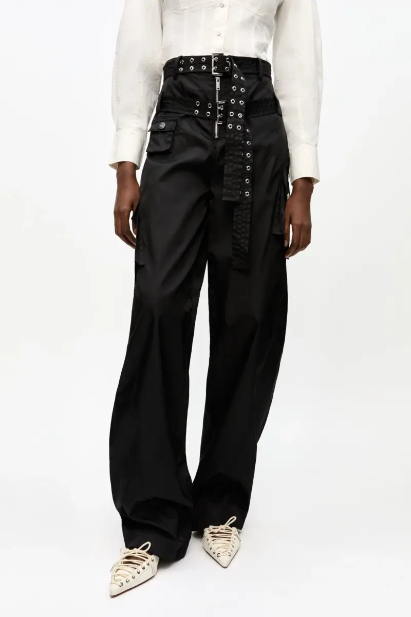 black duchesse nylon pocket trousers 2 - Black Duchesse Nylon Pocket Trousers