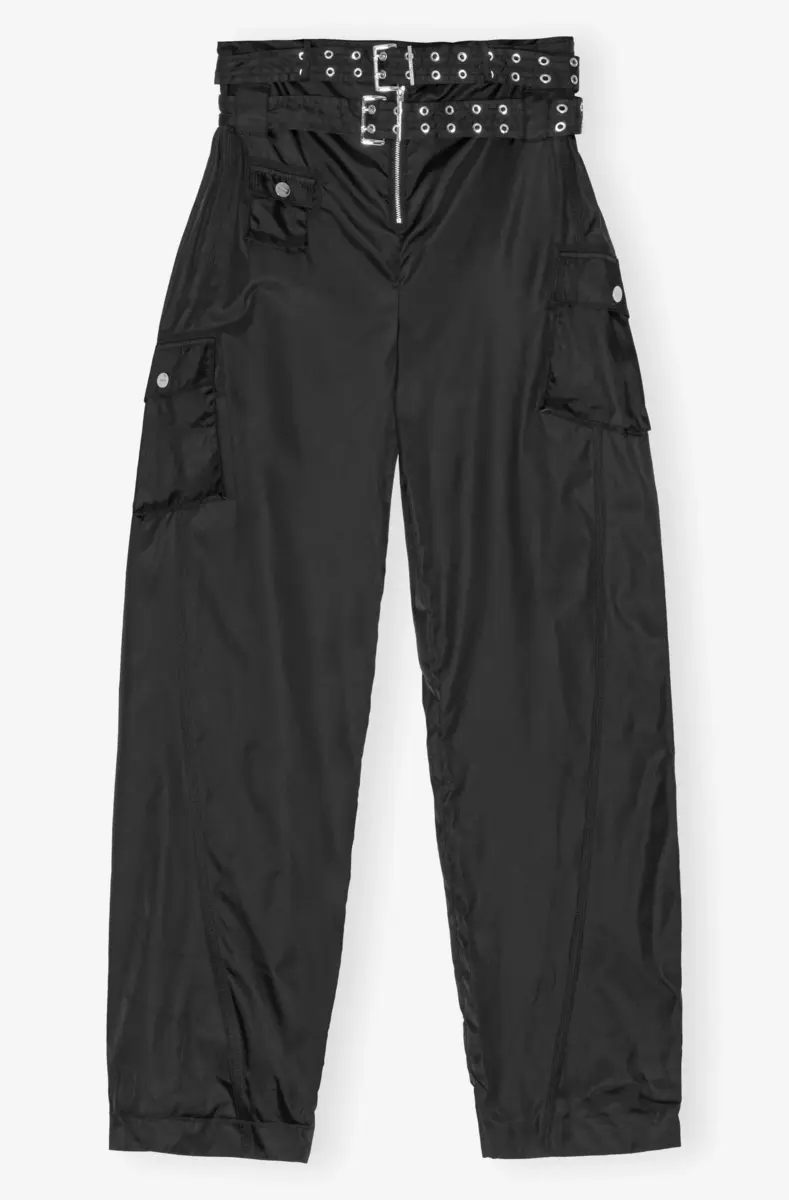 Black Duchesse Nylon Pocket Trousers Black Duchesse Nylon Pocket Trousers