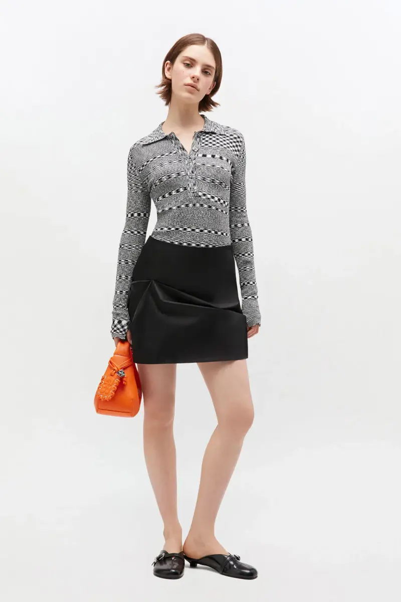 Black Nylon Mini Skirt