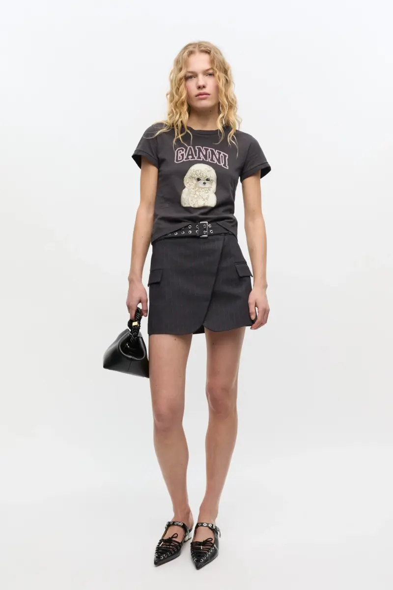 Black Pinstripe Mini Skirt Black Pinstripe Mini Skirt