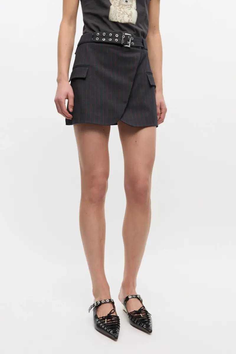 Black Pinstripe Mini Skirt Black Pinstripe Mini Skirt