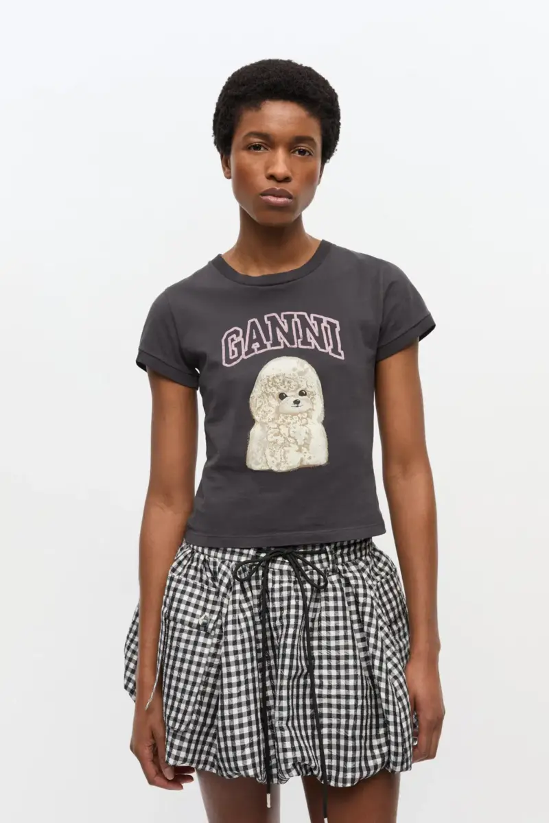 Black Poodle Cropped T-shirt