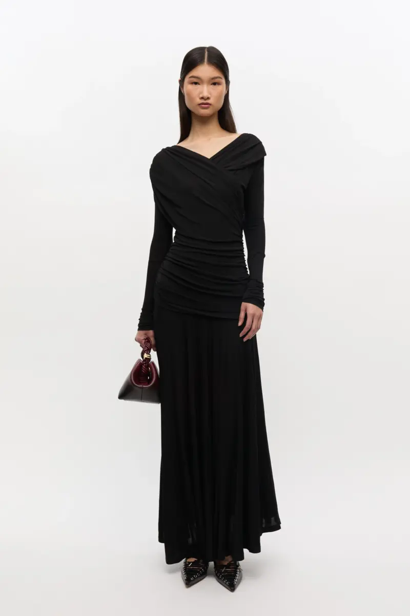Black Ruched Dress