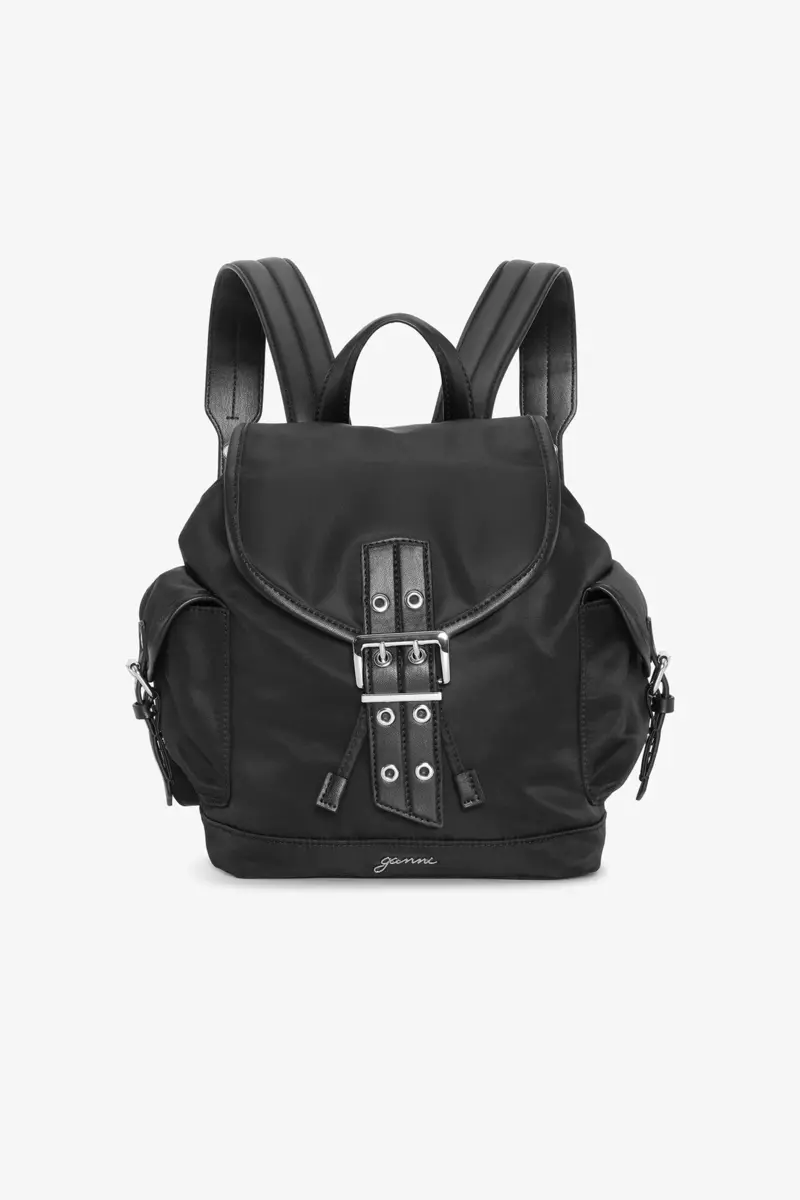 Black Small Bucky Nylon Backpack