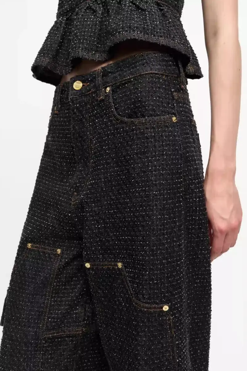 Black Textured Carpenter Jeans Black Textured Carpenter Jeans