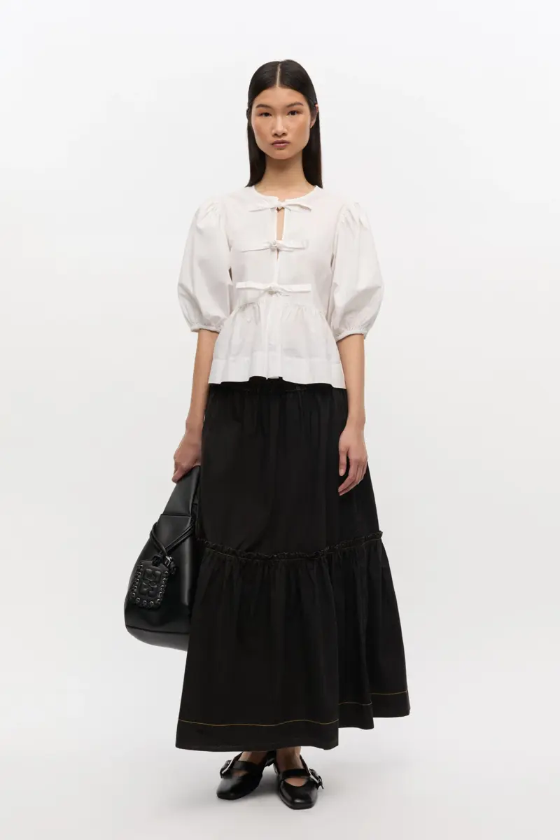 Black Washed Smock Skirt