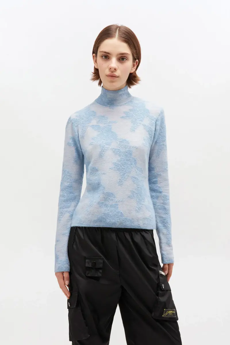 Blue Sheer Turtleneck