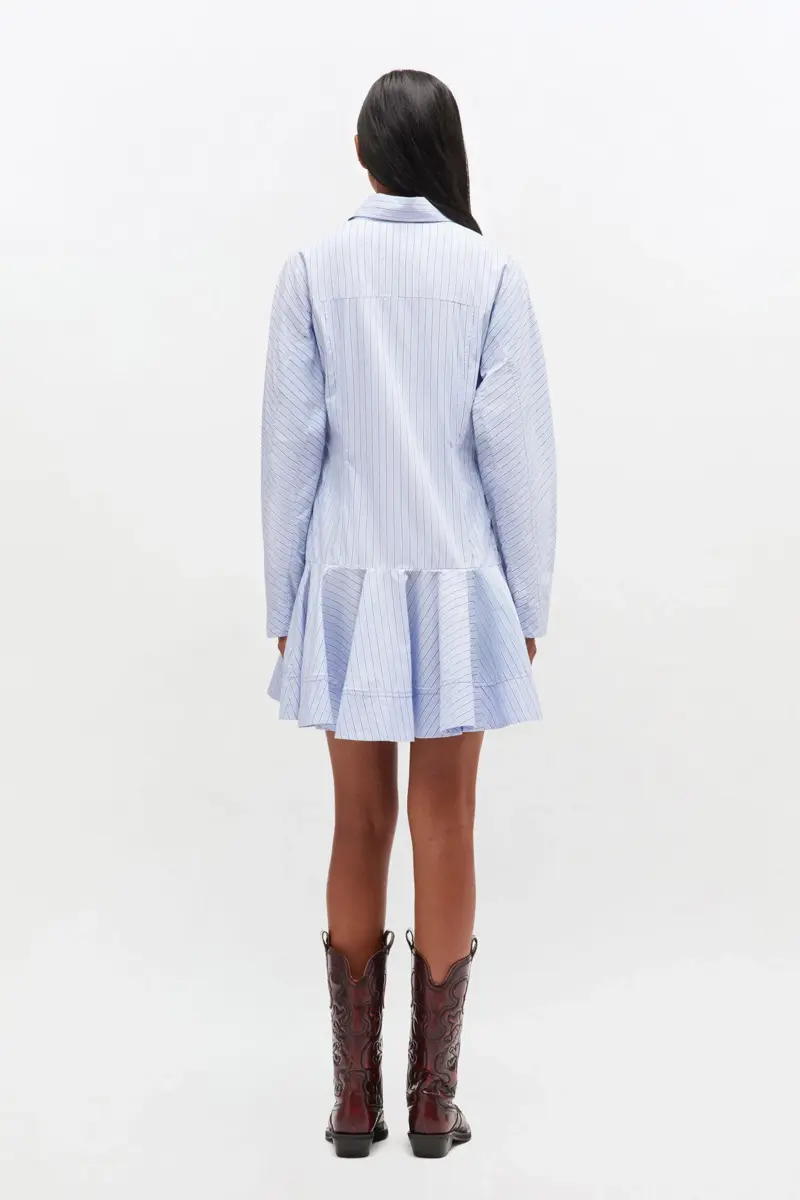 Blue Stripe Shirt Dress