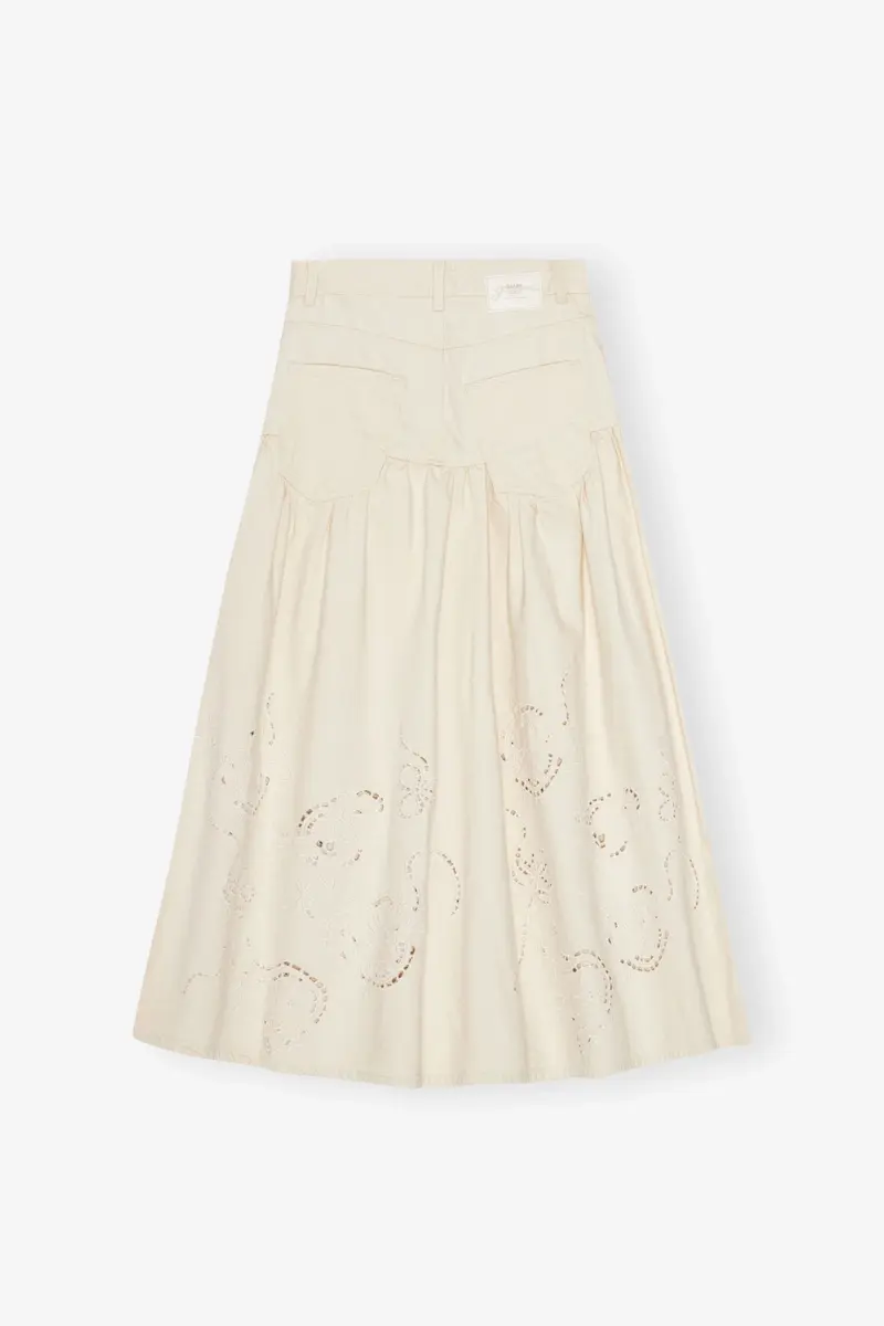 Broderie Anglaise Denim Skirt