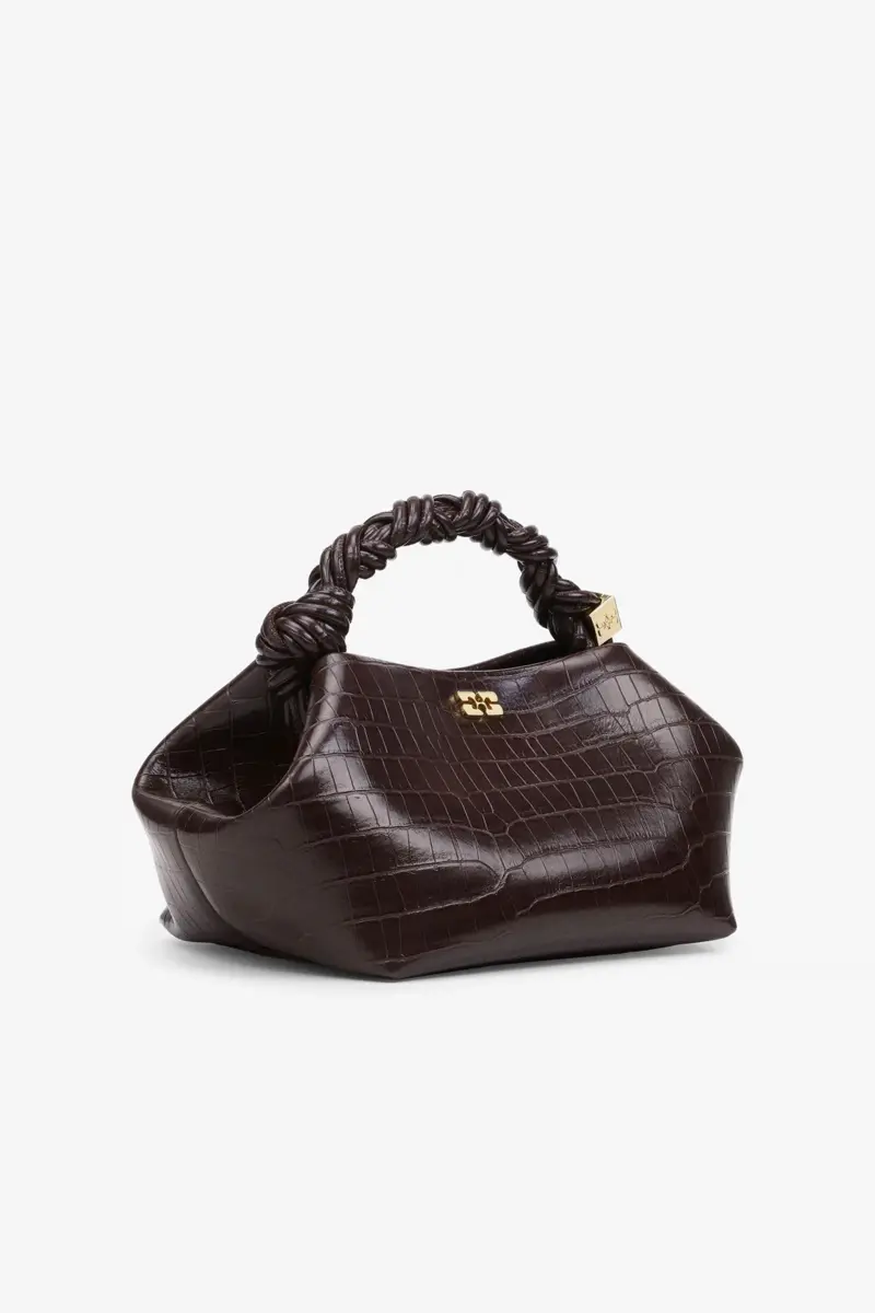 Brown Croco Patent Small GANNI Bou Bag