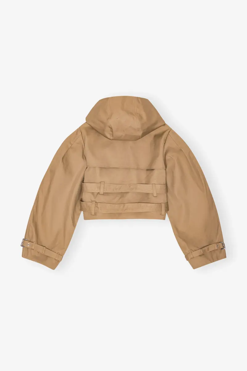 Camel Bonded Cotton Short Trench Jacket Camel Bonded Cotton Short Trench Jacket