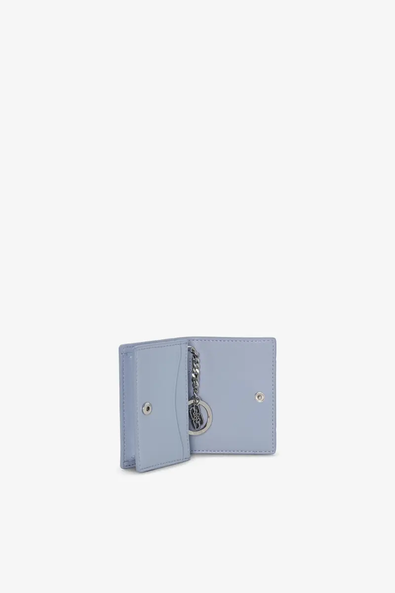 GANNI Bou Card Holder in Blue With Flap and Animals