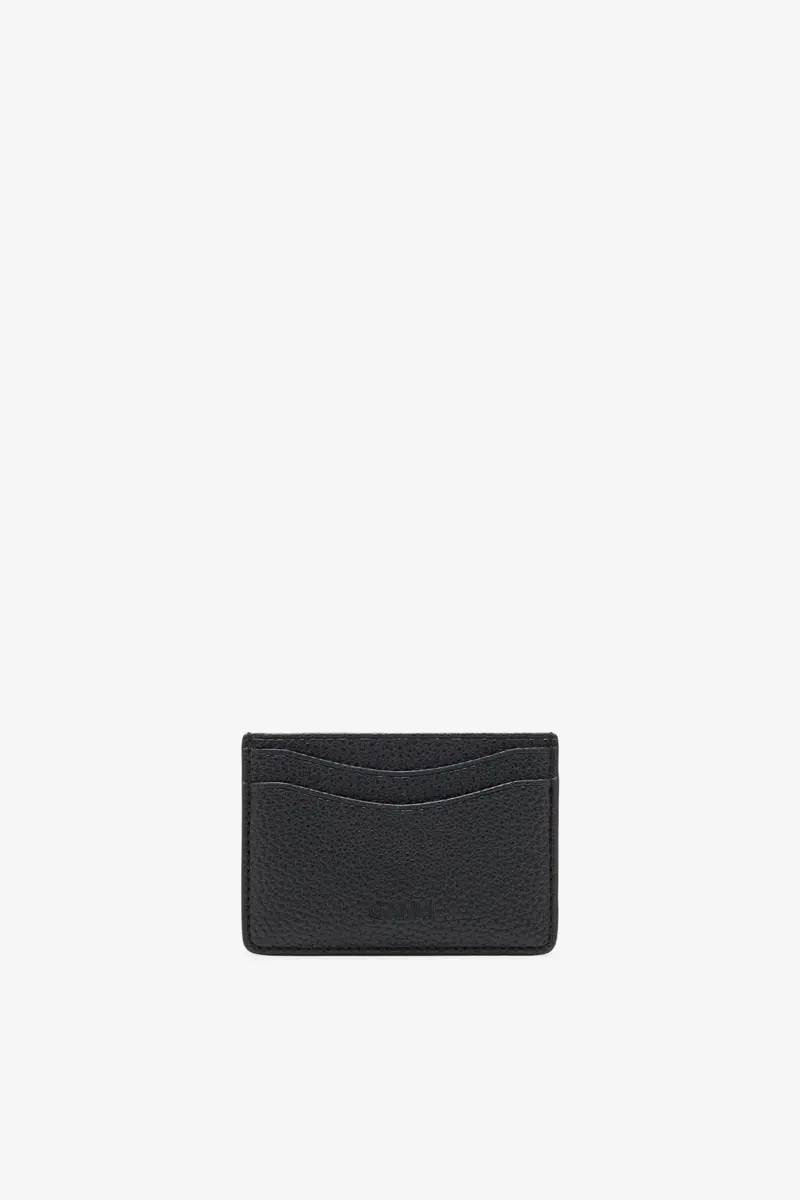 GANNI Card Holder in Grained Black