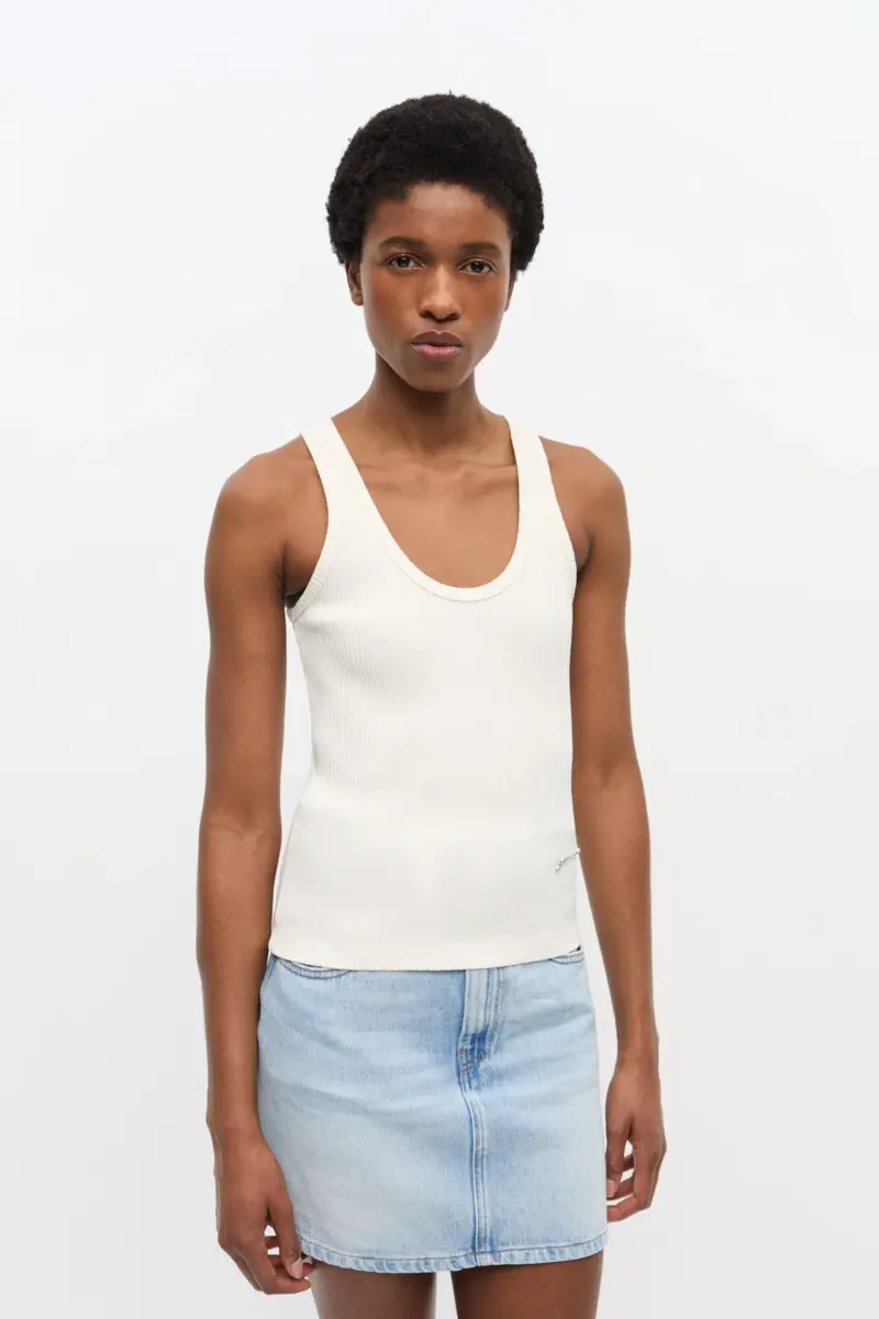 Ivory Ribbed Tank Top