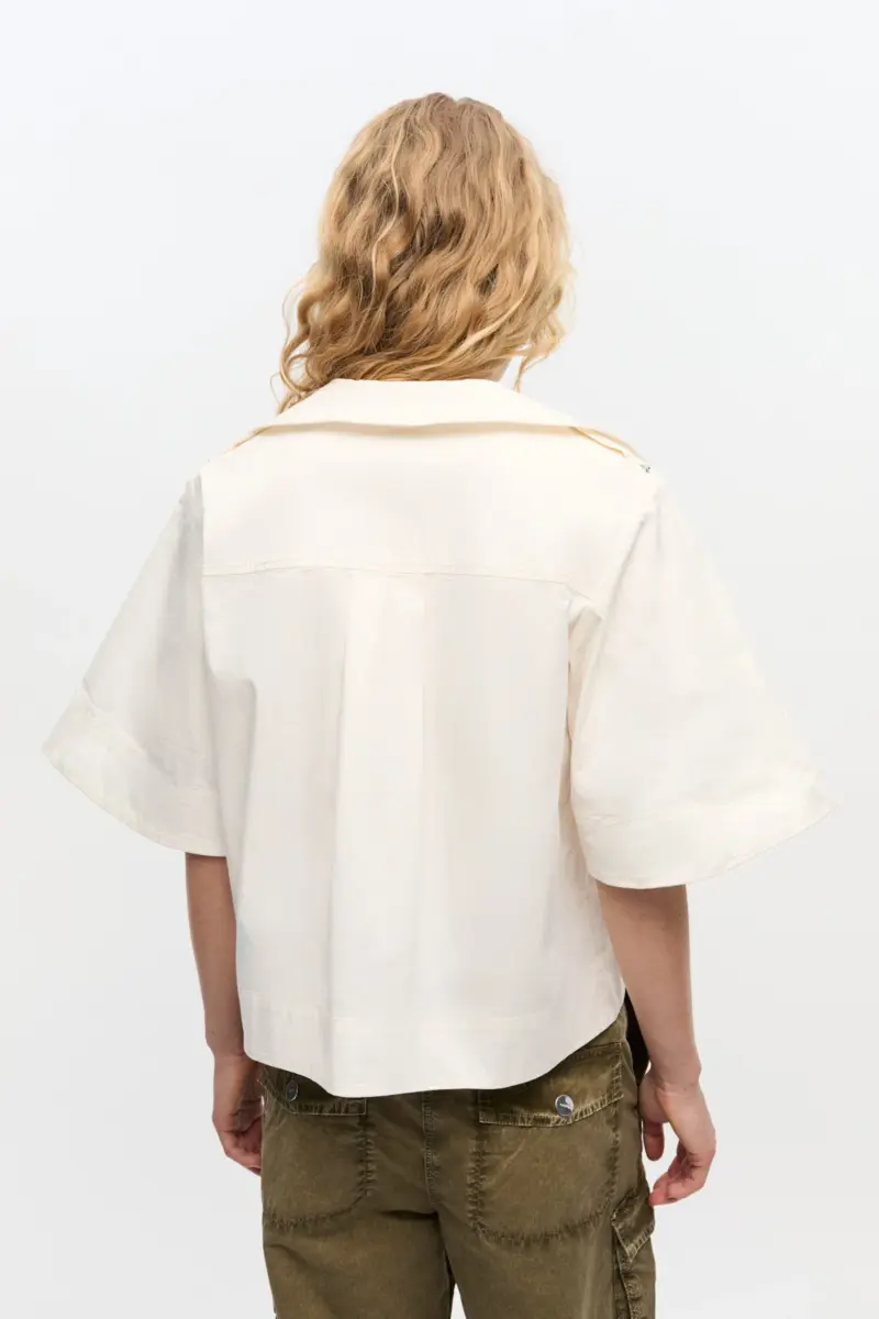 Ivory Stretch Cotton Blouse Ivory Stretch Cotton Blouse