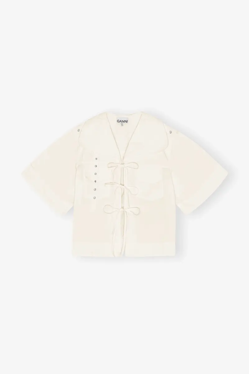 Ivory Stretch Cotton Blouse Ivory Stretch Cotton Blouse