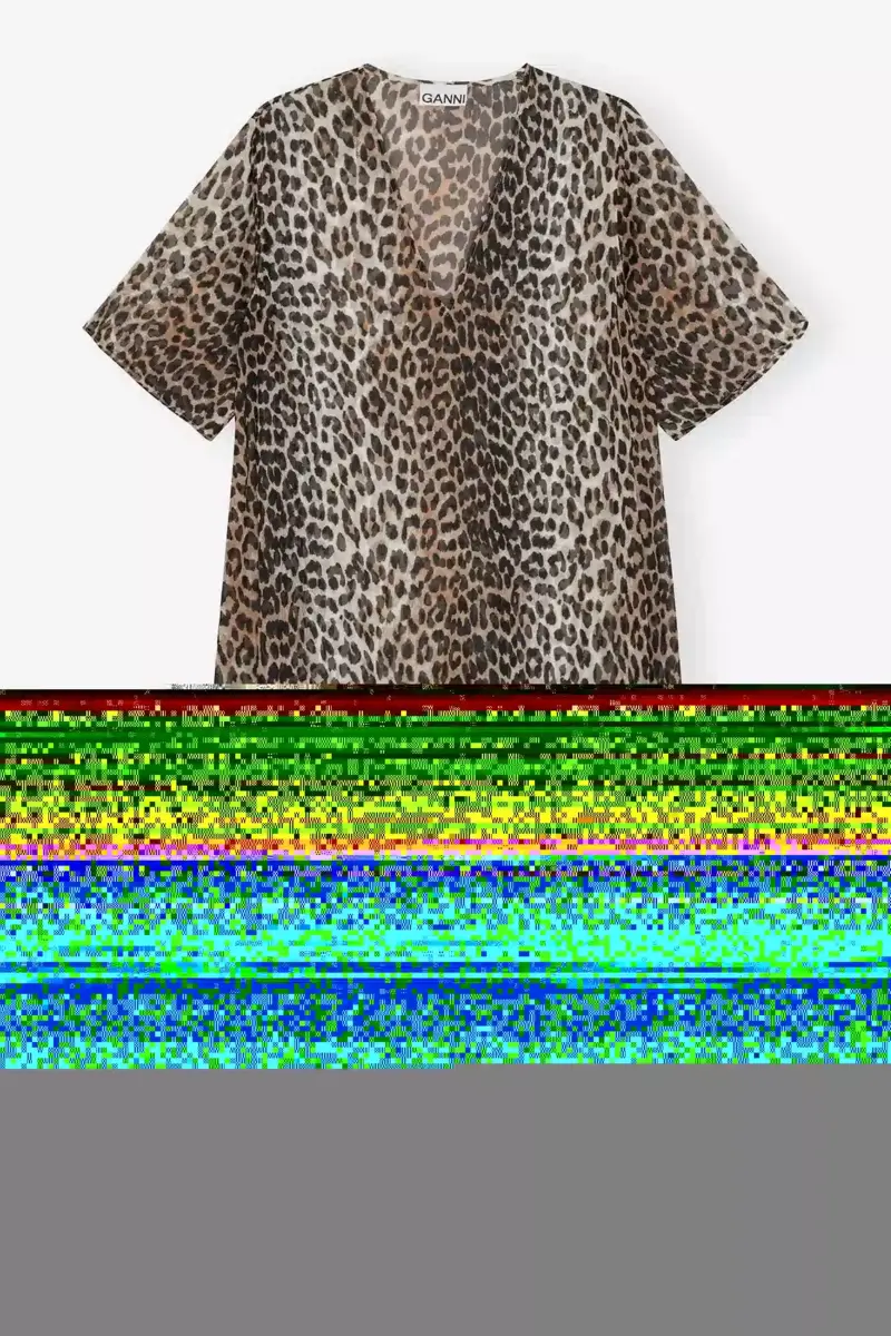 Leopard Chiffon Maxi Dress