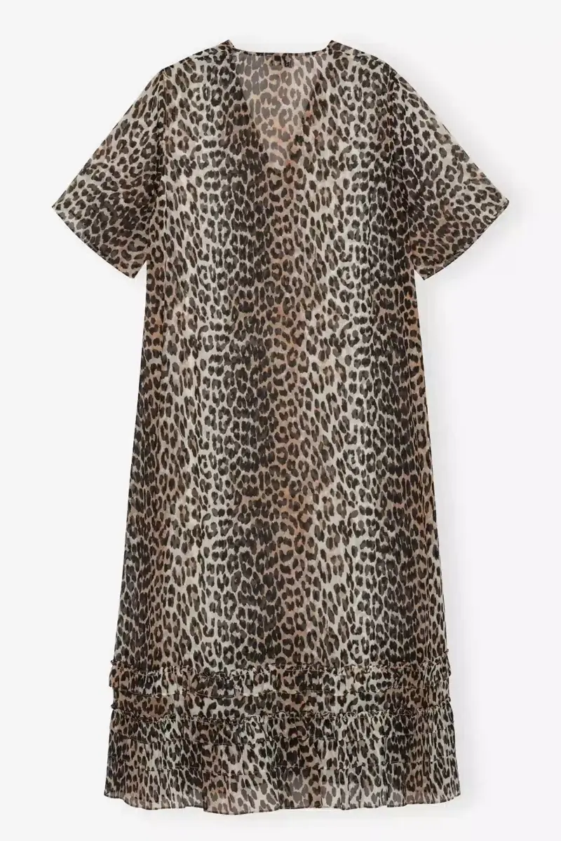Leopard Chiffon Maxi Dress