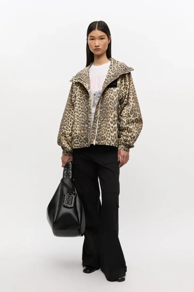 Leopard Print Nylon Jacket Leopard Print Nylon Jacket