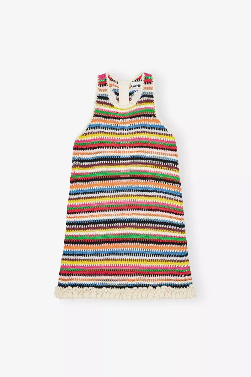 Multicolour Crochet Halterneck Dress