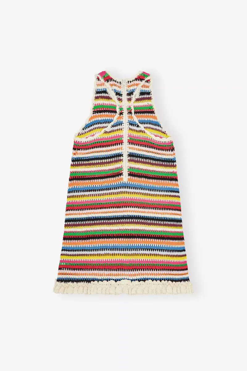 Multicolour Crochet Halterneck Dress