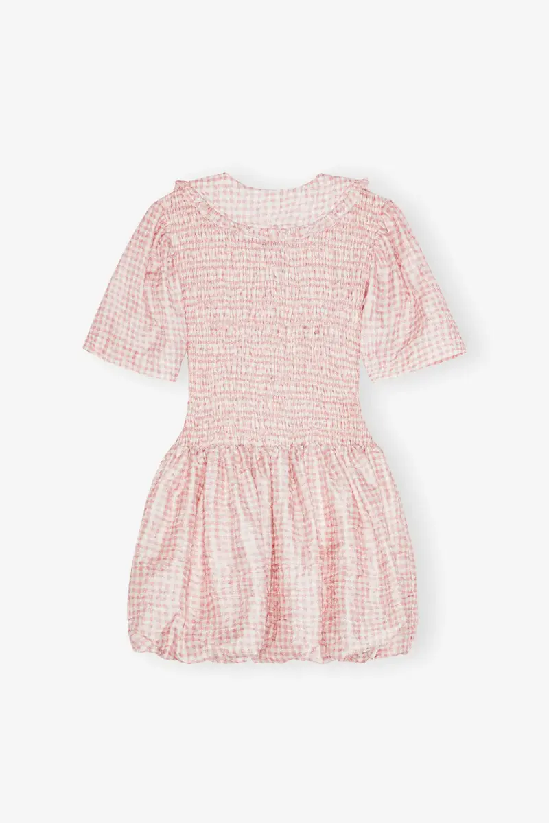 Pink Check Smock Dress