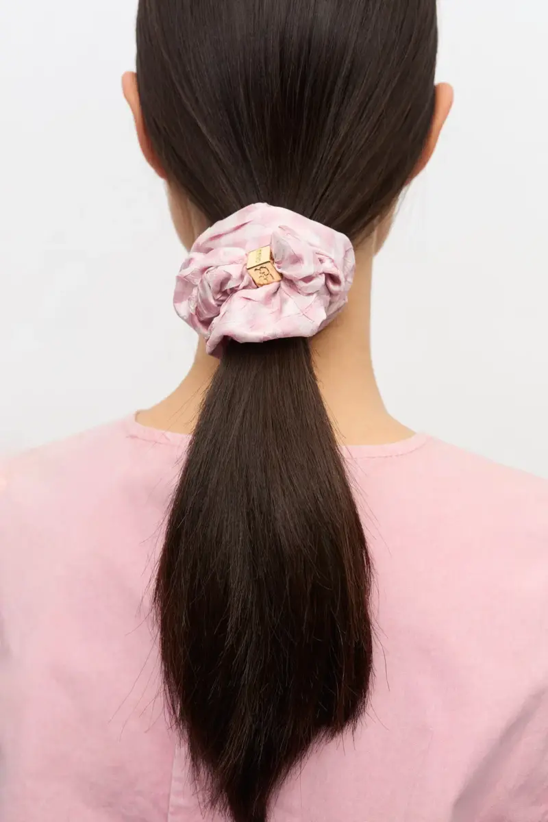 Pink Gingham Scrunchie
