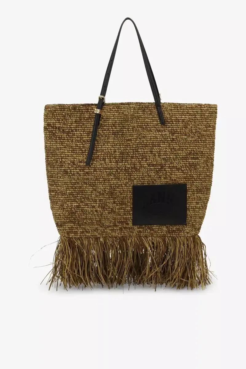 Raffia Tote Fringes Bag