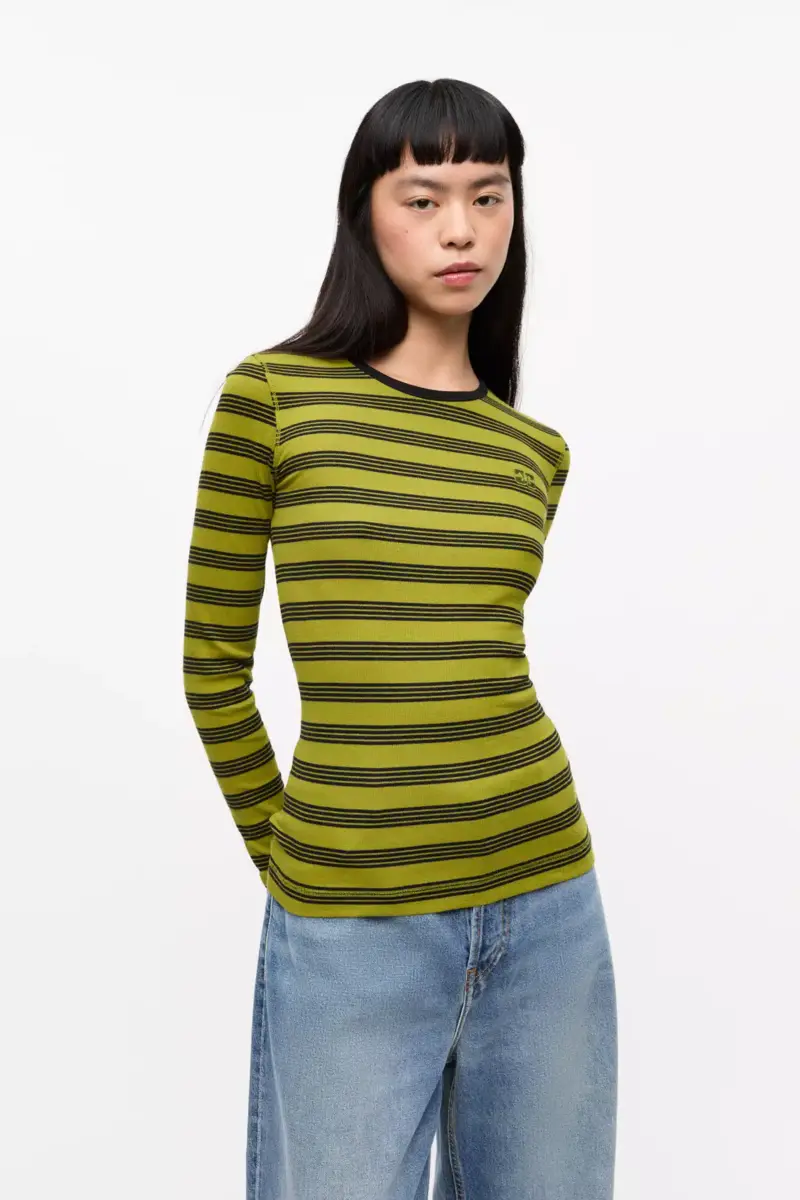 Striped Soft Cotton Rib Long Sleeve T-Shirt
