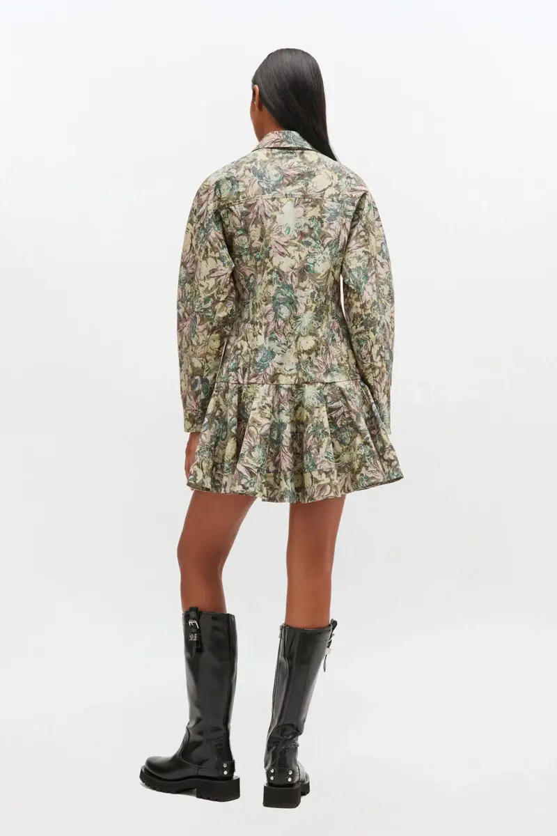 Tapestry Floral Shirt Dress