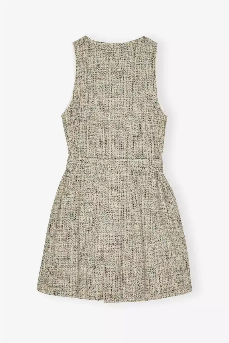 Tweed Sleeveless Belted Dress Tweed Sleeveless Belted Dress