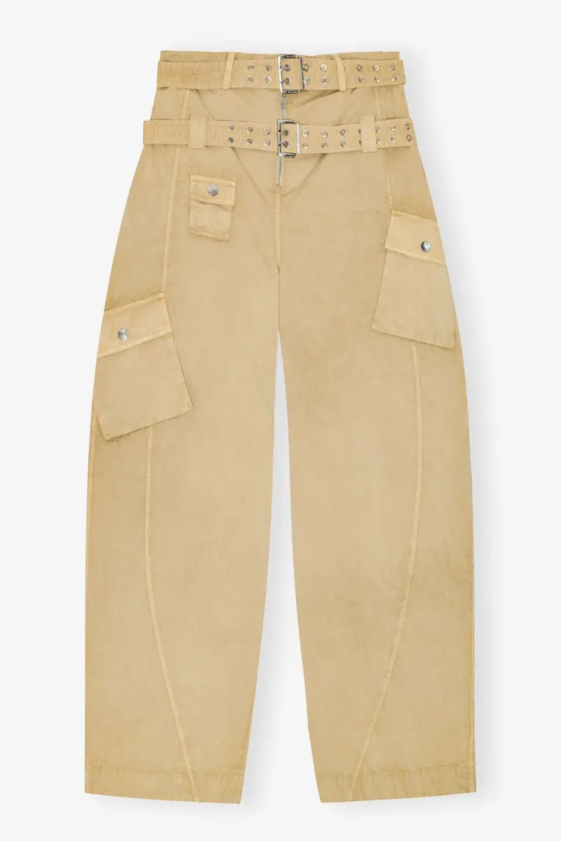 Washed Stretch Cotton Pocket Trousers