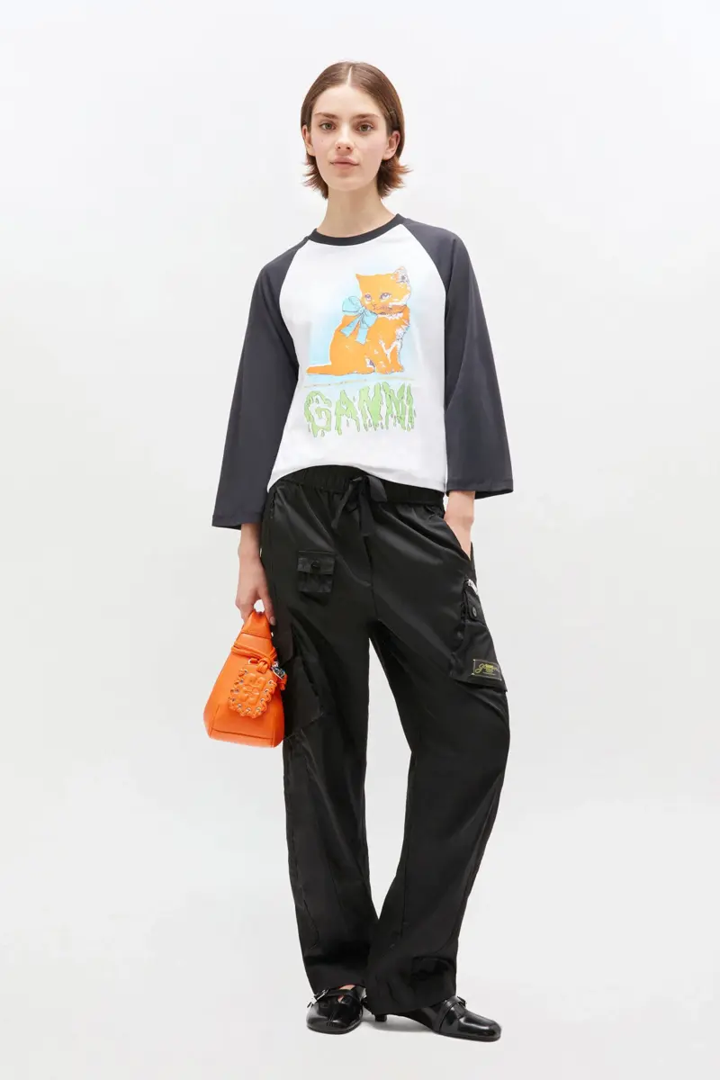 White Cropped Kitty T-shirt