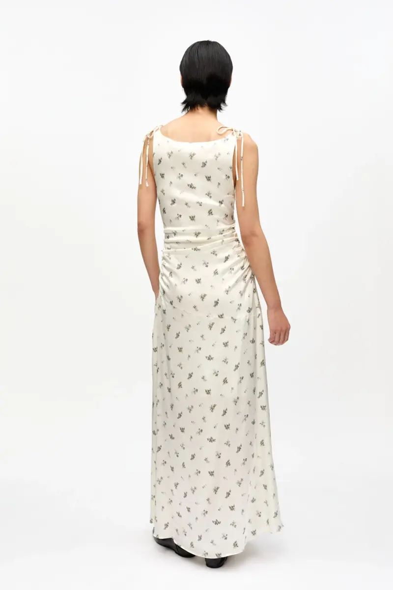 White Satin Gathered Dress White Satin Gathered Dress